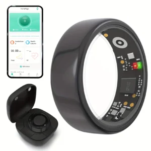 Smart Ring Men Women with Charging Case for Android IOS